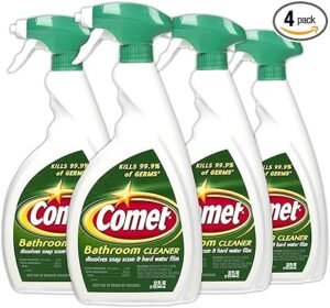 Comet Bathroom Cleaner Spray – Dissolves Saop Scum and Hard Water Film 32oz (4 Pack)